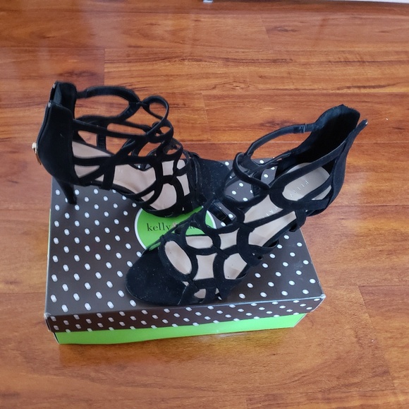 Black Strappy Sexy Kelly & Katie Stilettos - Picture 2 of 8